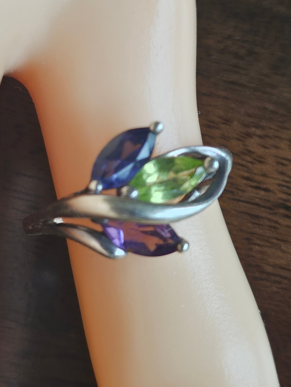 Gemstone "Leaves" Sterling Silver Ring